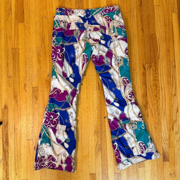 Y2K Chain Print Flared Ski Snowboard Pants - Picture 3 of 10